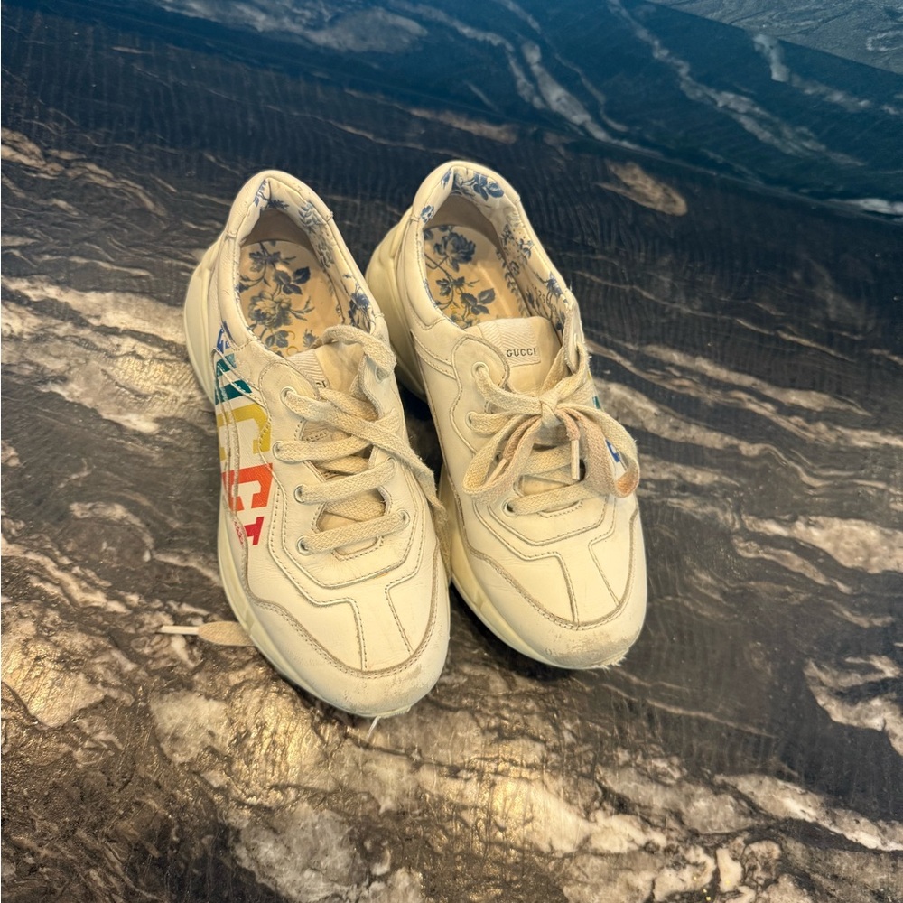 Gucci Kids Cream Multicolor Sneakers